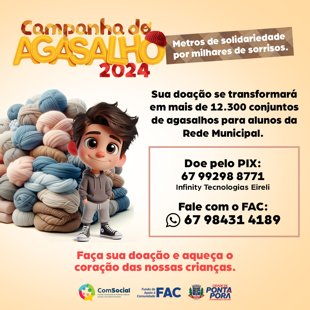 Campanha do Agasalho 2024 segue arrecadando doações em Ponta Porã