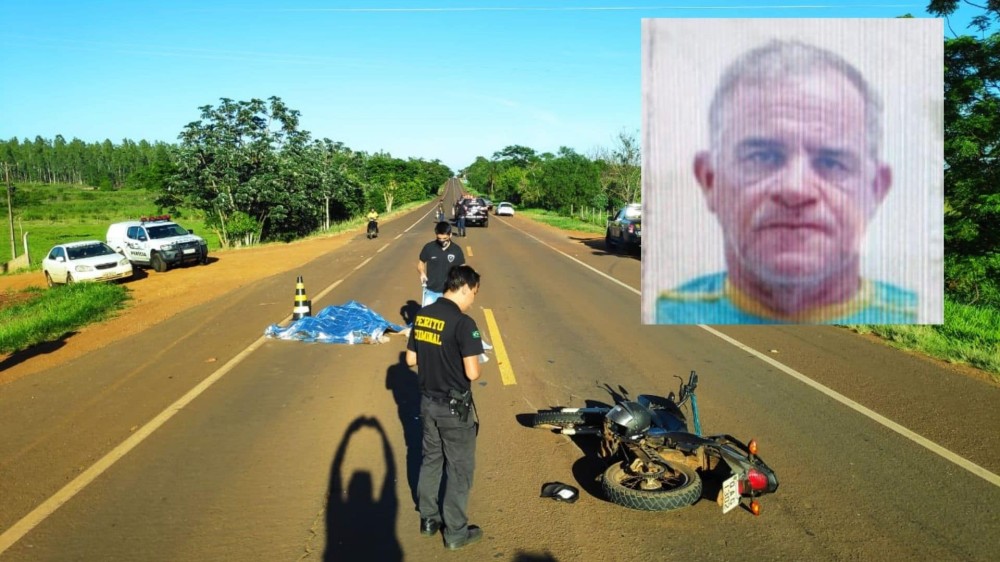 Motociclista atropela pedestre e acaba morrendo entre Fátima do Sul e Vicentina