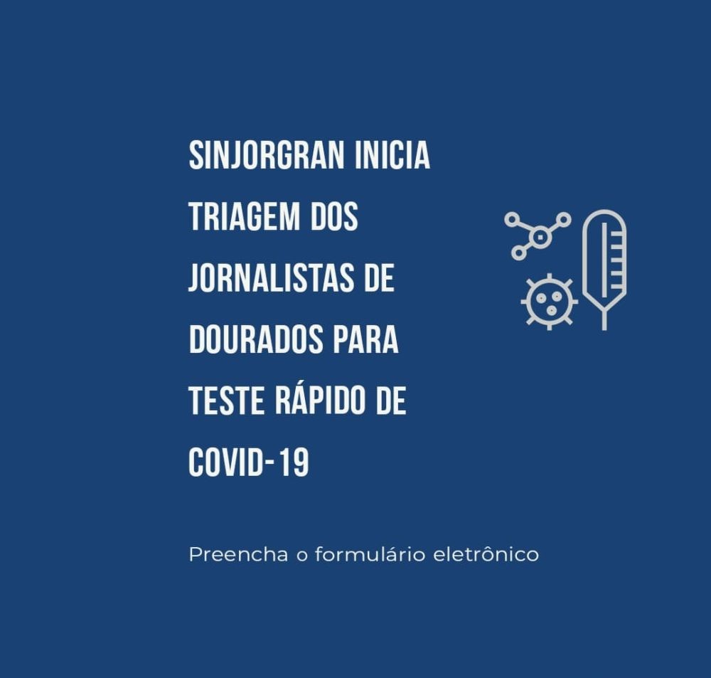 Sinjorgran inicia triagem dos jornalistas de Dourados para teste rápido de covid-19