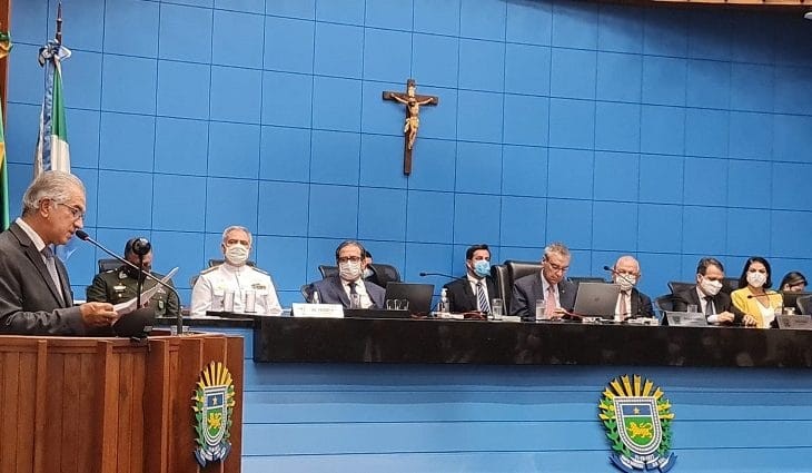 Na abertura dos trabalhos na Assembleia Legislativa, Reinaldo Azambuja destaca a volta do crescimento do Estado