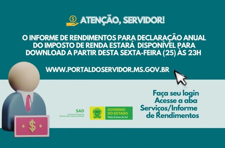 Acesso ao Informe de Rendimentos dos servidores já está disponível