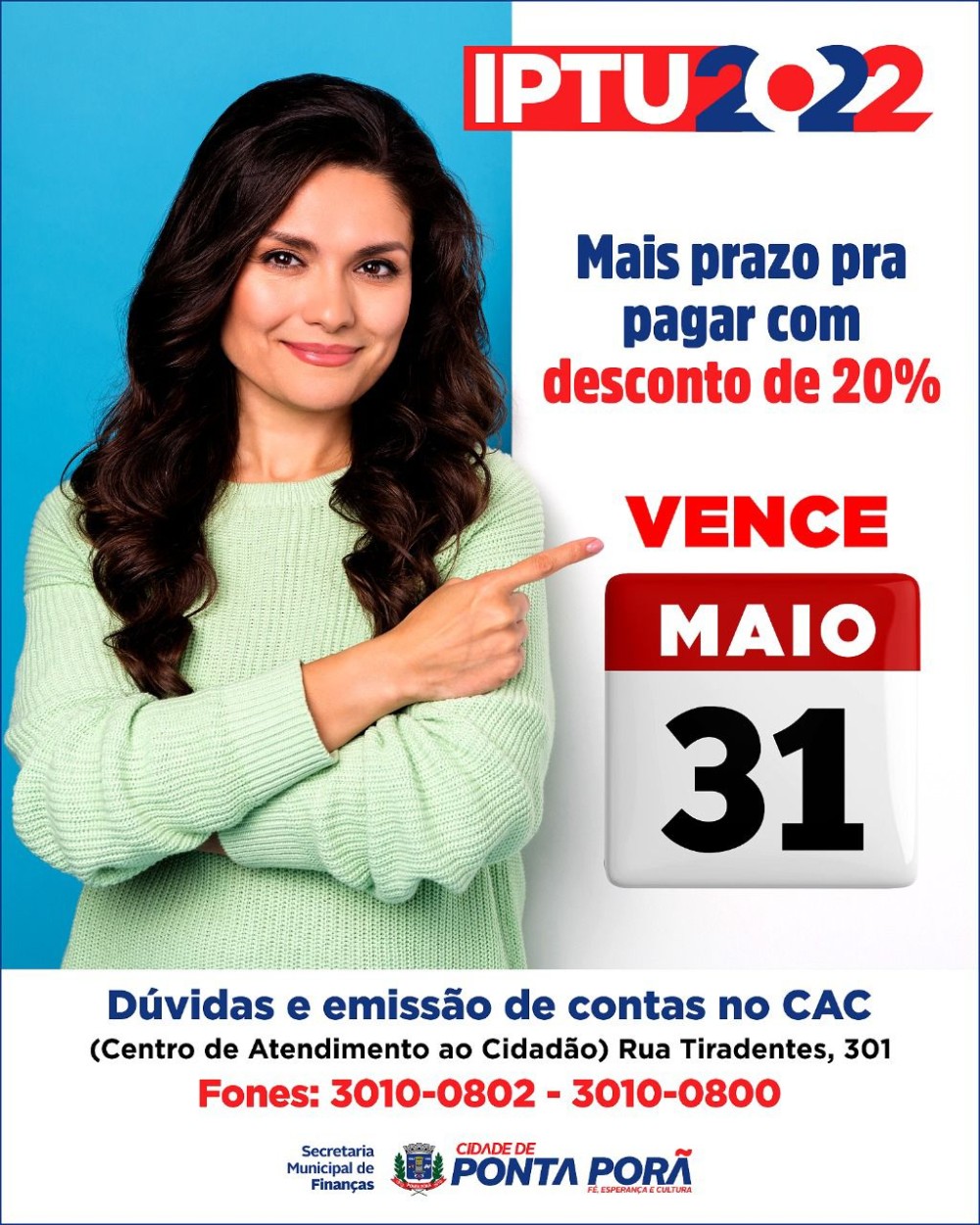 Prorrogado prazo para pagamento de IPTU em Ponta Porã