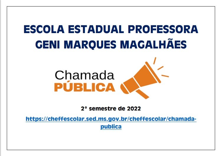 EDITAL: Chamada Pública
