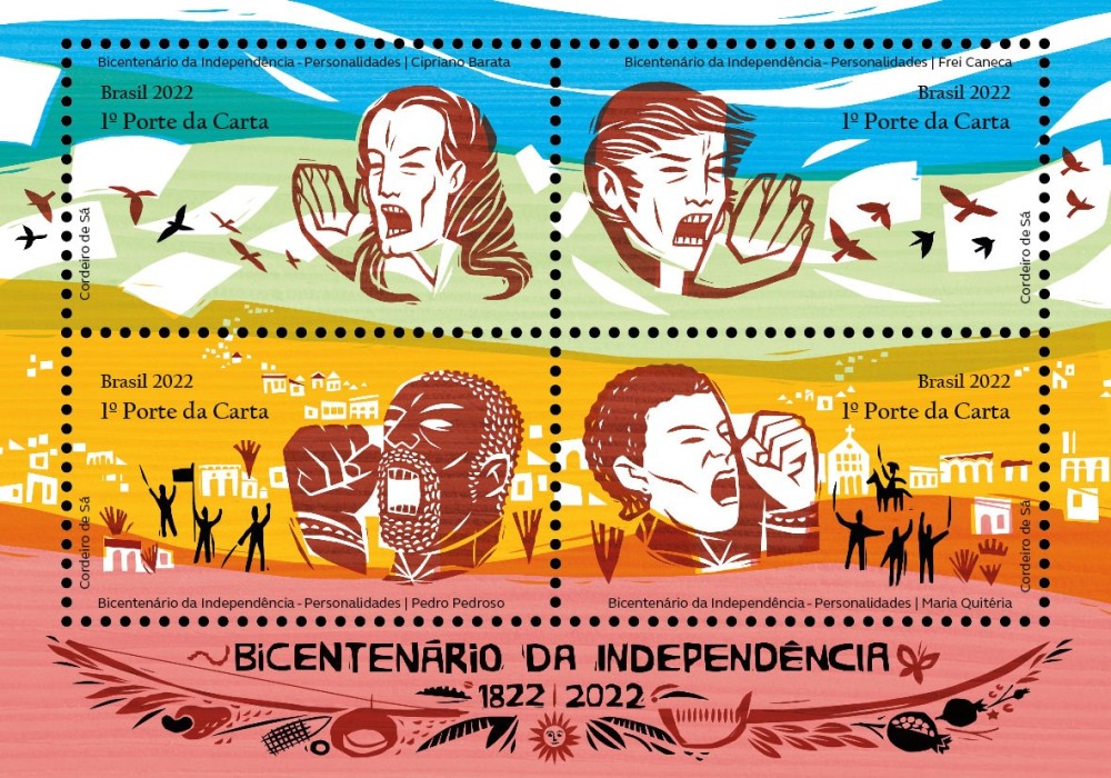 Bicentenário da Independência: Selos postais homenageiam personalidades históricas   