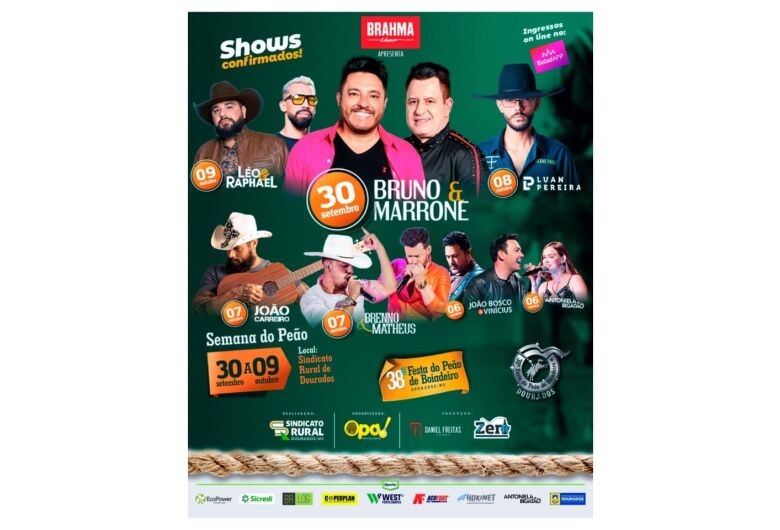 Show de Bruno & Marrone abre oficialmente a 38ª Festa do Peão de Boiadeiro de Dourados