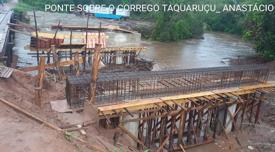 Chuvas intensas prejudicam andamento das obras de infraestrutura em MS