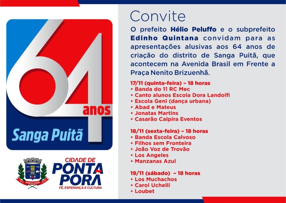 Distrito de Sanga Puitã comemora 64 anos com várias atrações; confira