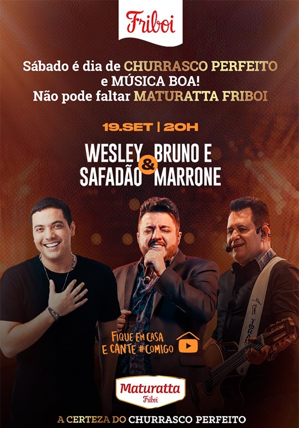 Friboi patrocina live de Bruno & Marrone com Wesley Safadão