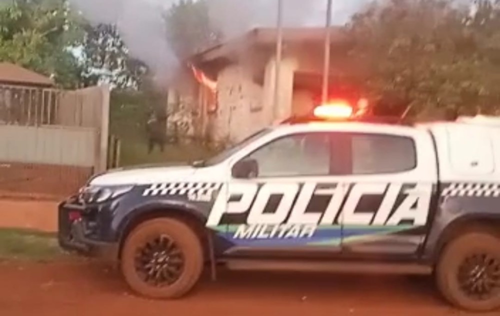 PM combate incêndio criminoso no Nova Itamarati