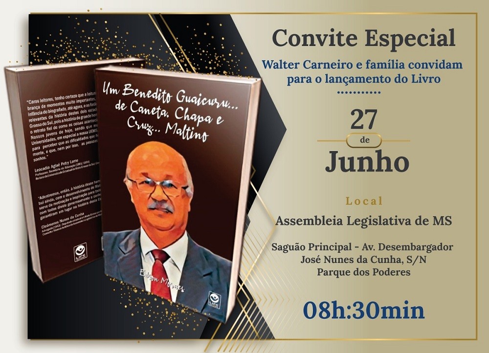 Com trajetória política marcante, Walter Carneiro lança biografia dia 27 na Assembleia