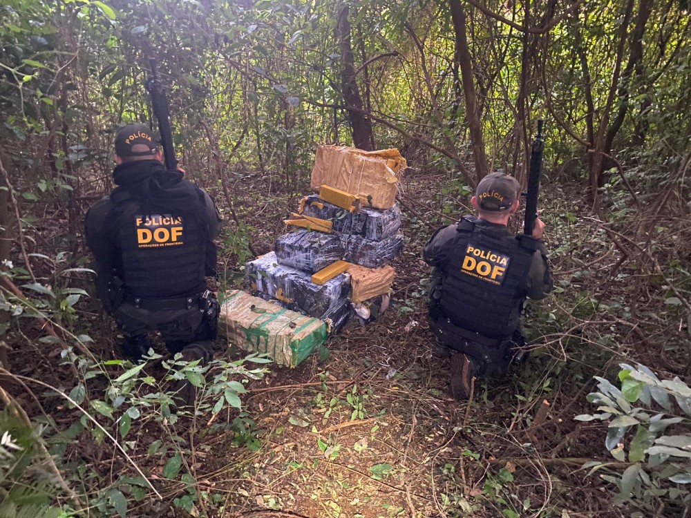 Mais de 300 quilos de maconha são abandonados em mata em Aral Moreira