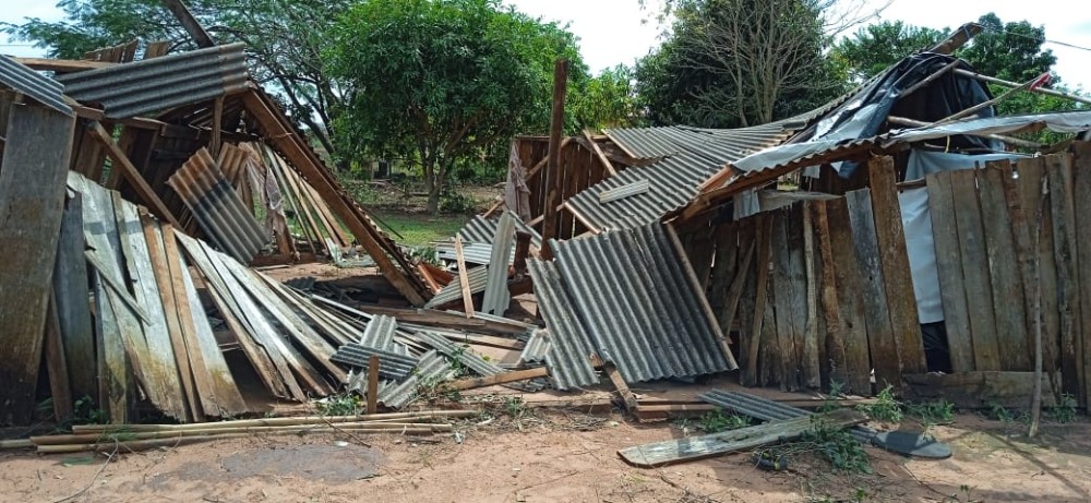 Casas são destruídas por temporal em aldeias do Sul do Estado