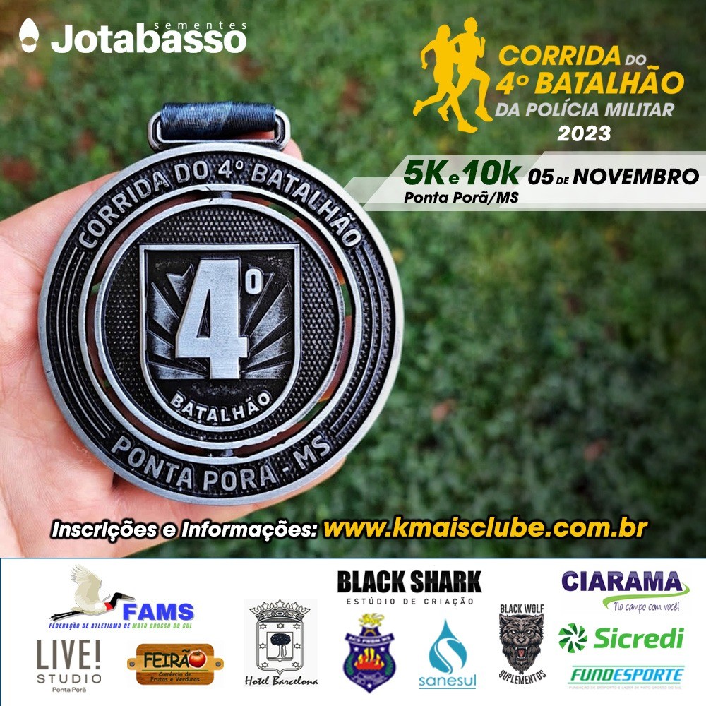 Corrida do 4º Batalhão de Polícia Militar de Ponta Porã está com último lote de ingressos esgotando