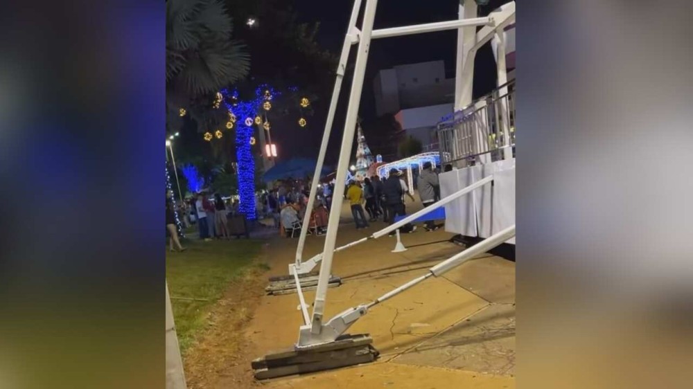 Bombeiros e Crea fiscalizam roda gigante de 16 metros em Dourados