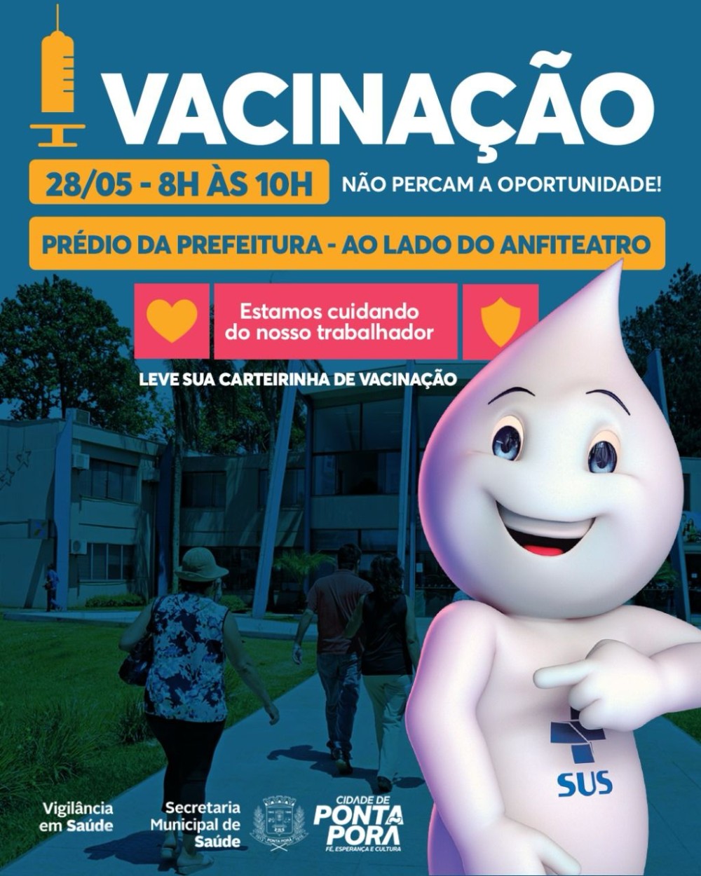 Secretaria de Saúde faz dia de vacinação na terça-feira em Ponta Porã