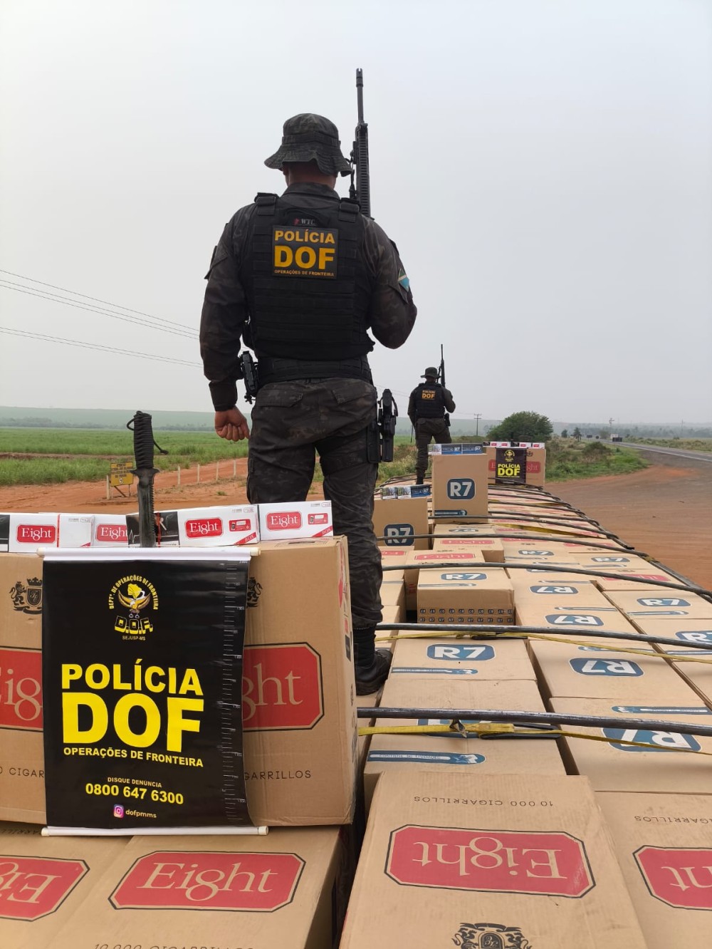 Carga de cigarros contrabandeados é apreendida pelo DOF