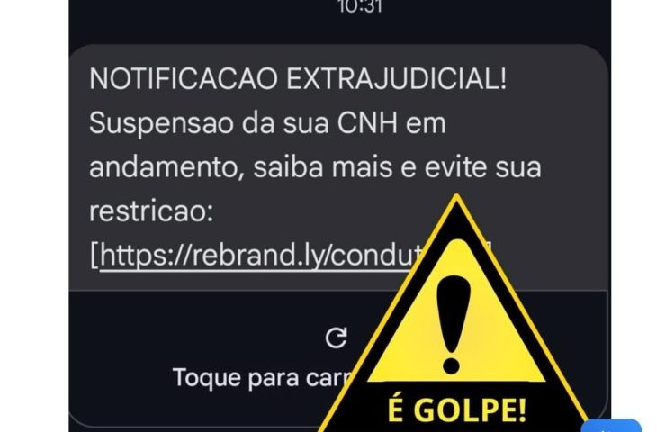 Golpe: Detran alerta sobre SMS com notificação extrajudicial de suspensão de CNH