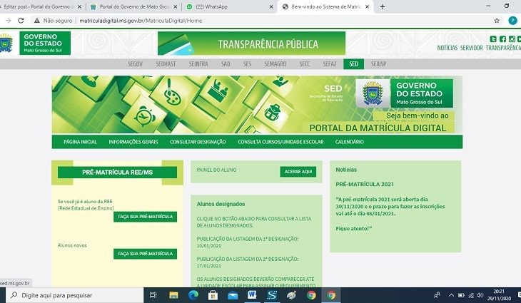 Pré-matrícula da REE segue até o próximo dia 06 de janeiro
