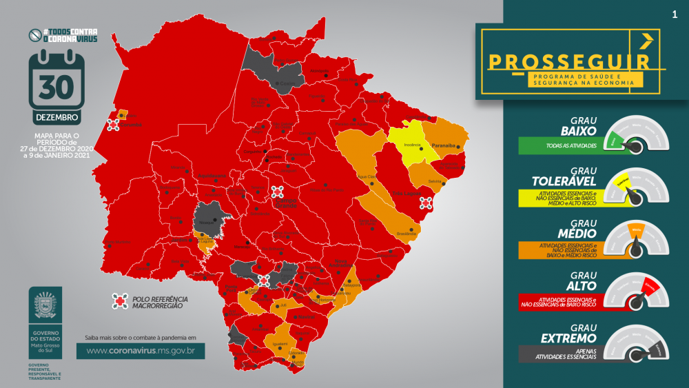 Grau alto: Ponta Porã se mantém na bandeira vermelha da Covid-19