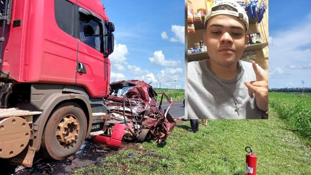 Homem morre ao colidir carro contra carreta entre Caarapó e Dourados