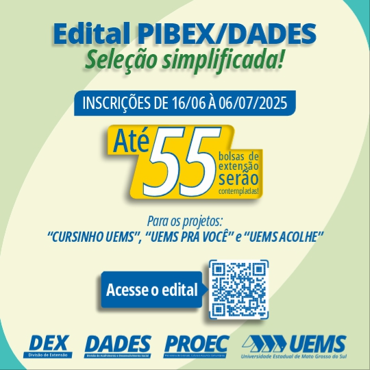 Uems lança Edital simplificado de Bolsas Pibex para atuar em projetos institucionais
