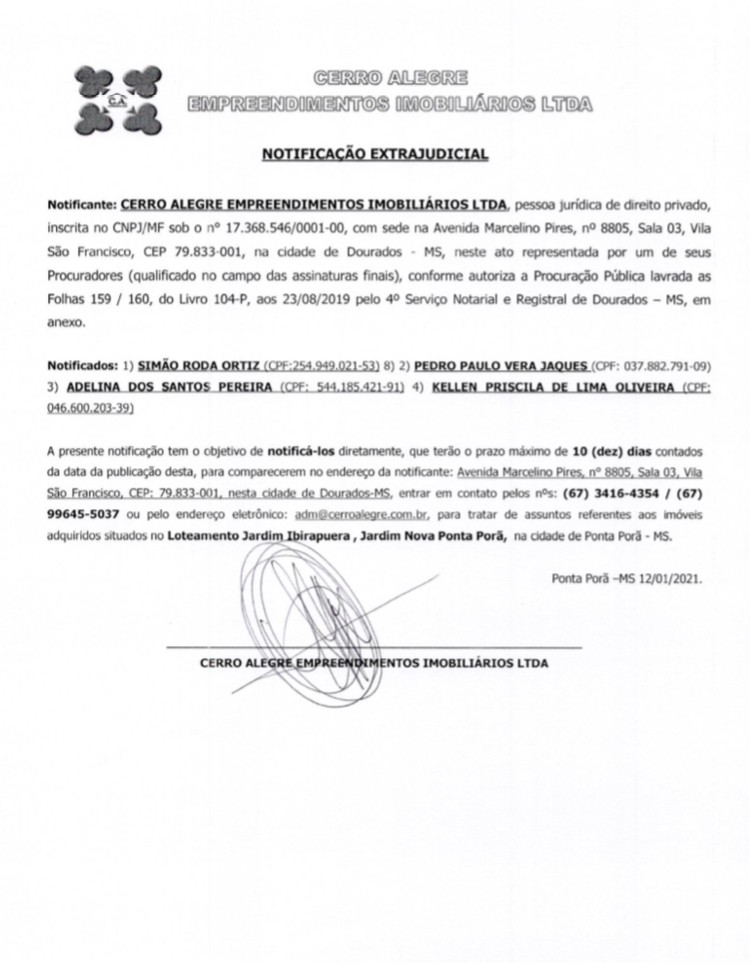 Notificação extrajudicial