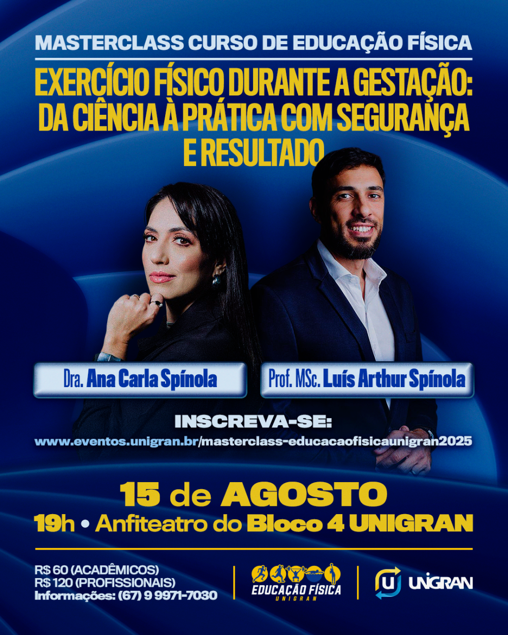Unigran promove Masterclass sobre exercício físico na gestação com especialistas renomados