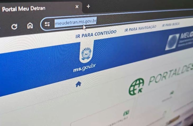 Digitar o site oficial do Detran de MS no navegador web evita prejuízo com golpes