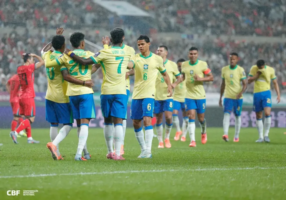 Com gols bonitos e grande atuação, Brasil goleia Coreia do Sul por 5 a 0