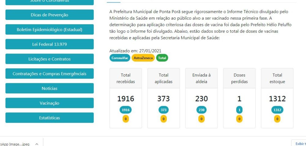 Prefeitura de Ponta Porã implanta o “vacinômetro”