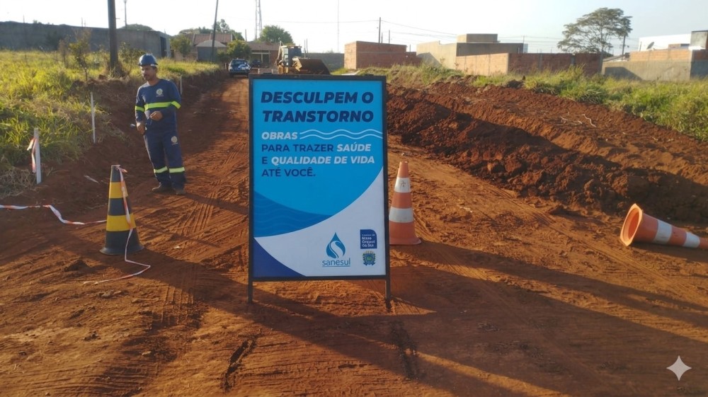 Pacote de investimentos da Sanesul leva obras de água e esgoto à região Sul-Fronteira