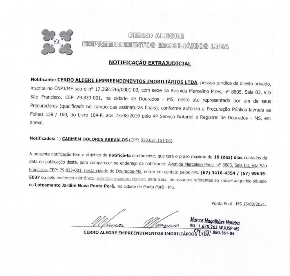 Notificação Extrajudicial