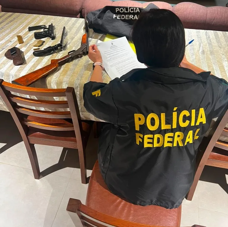 Armas apreendidas durante a operação desta terça-feira; Foto: Divulgação/PF