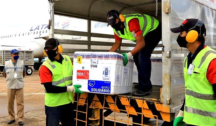 Sétima remessa de vacina com 30,6 mil doses de Coronavac chega a MS