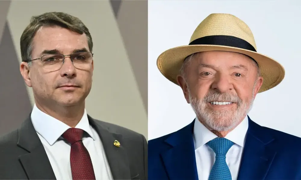 Candidatos Flávio Bolsonaro (PL) e Luiz Inácio Lula da Silva (PT); Foto: Agência Brasil