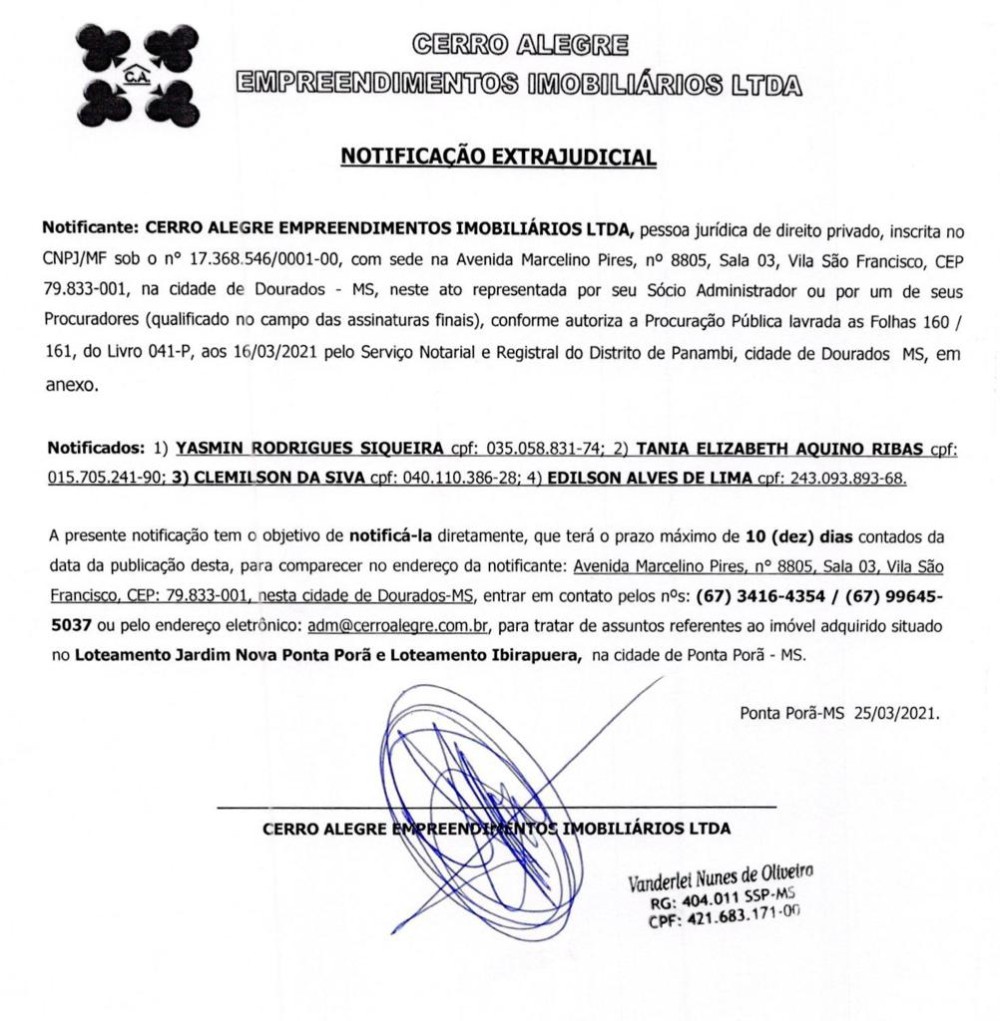Notificação Extrajudicial